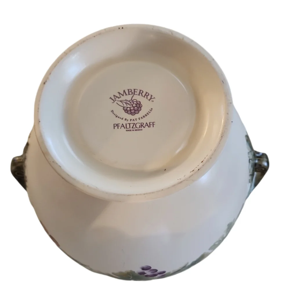 Pfaltzgraff‎ Jamberry SoupTureen Ladle Punch Bowl GrapesCherries Raspberry
